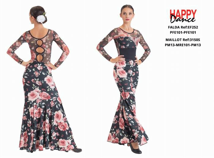 Tenue flamenca pour femmes par Happy Dance. Ref. EF252PFE101PFE101-3150SPM13MRE101PM13